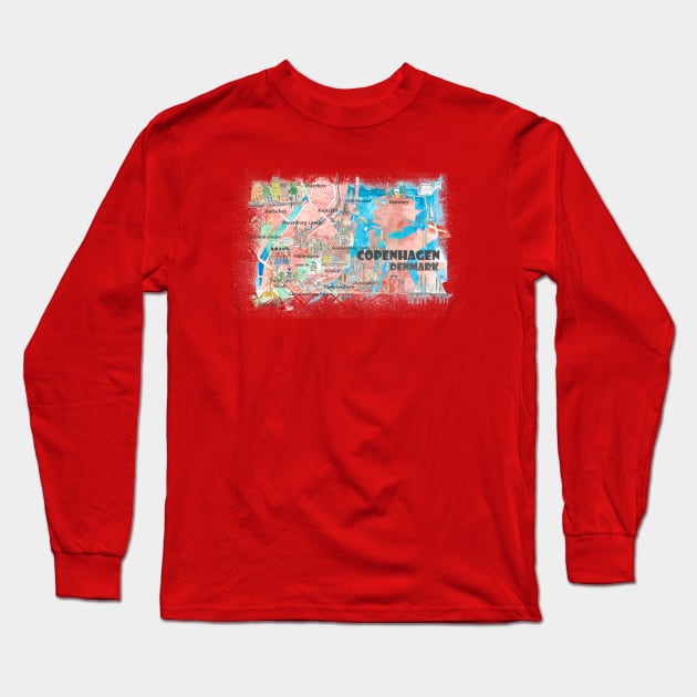 Copenhagen, Denmark Long Sleeve T-Shirt by artshop77